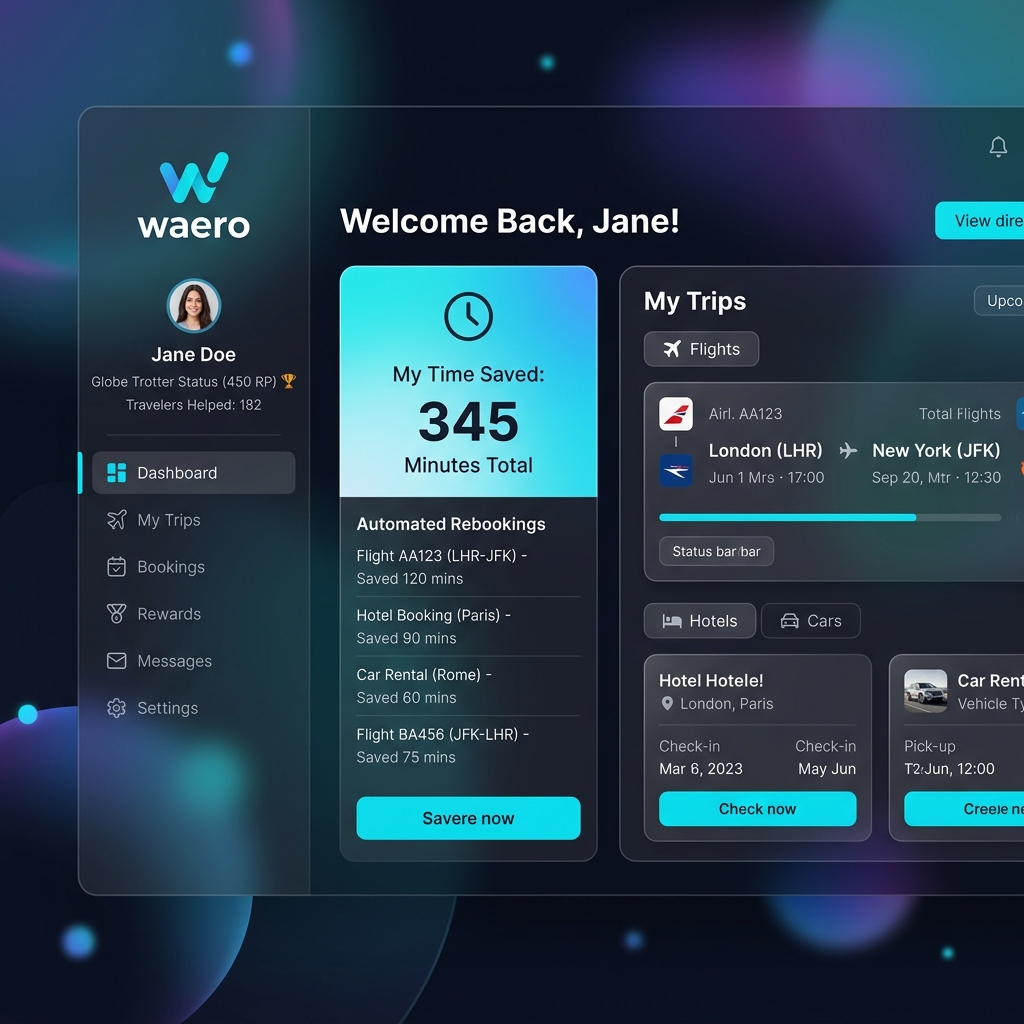 Waero Web Platform Dashboard Mockup